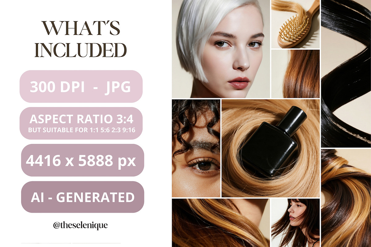 150 Hair Aesthetic Stock Images, a Beauty & Fashion Photo by Selenique Studio (Photo 6 of 10)