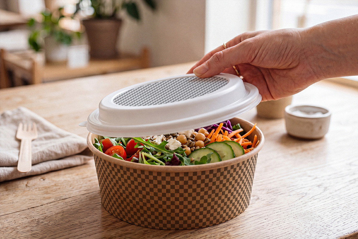 Kraft Paper Salad Box Mockup, a Packaging Mockup by Designer Dude (Photo 2 of 2)
