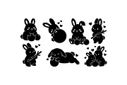 Cute Bunny SVG Clipart Set, an Illustration by designvectx (Thumbnail 3 of 3)