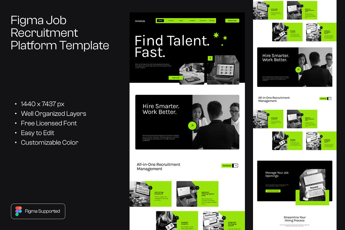Figma Job Recruitment Platform, a Websites & App Template by Musara (Photo 1 of 6)
