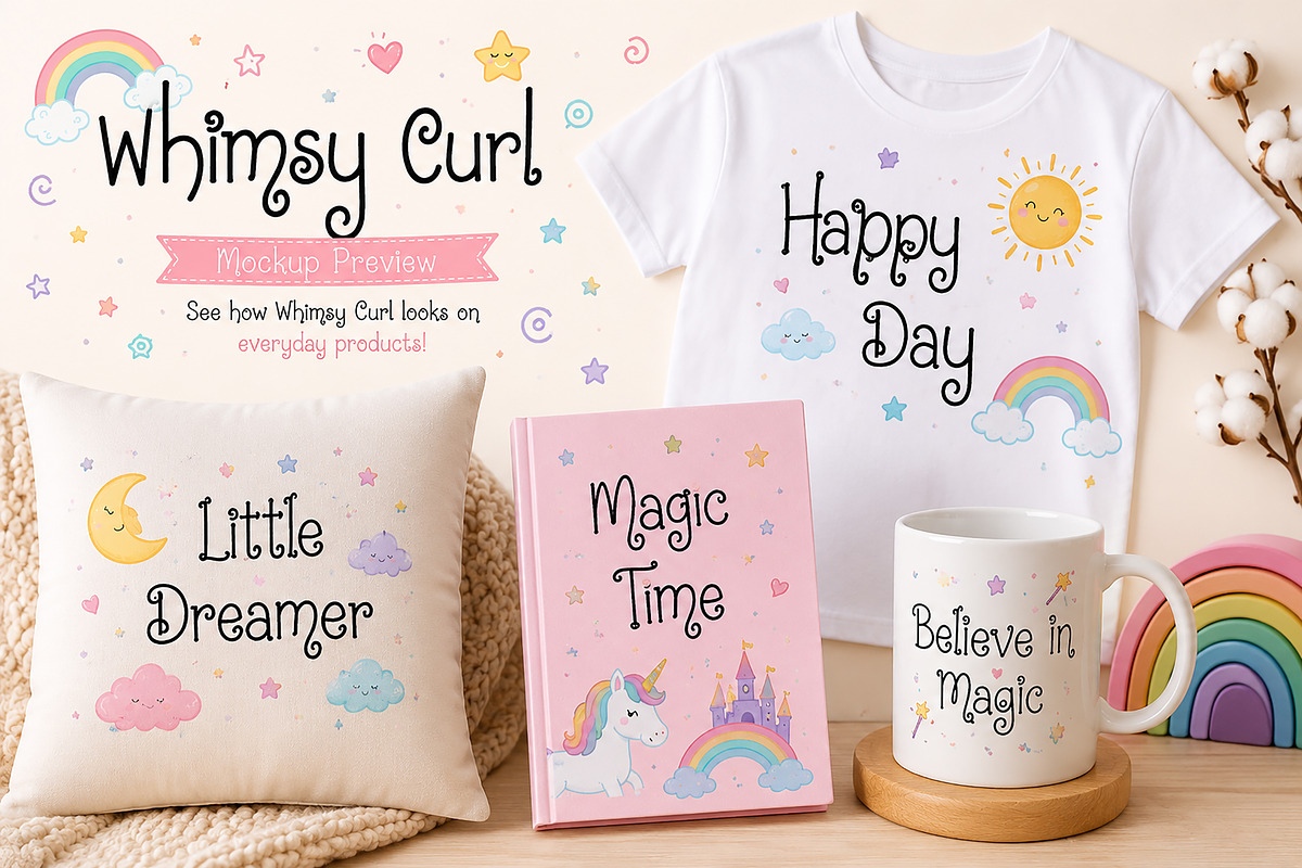 Whimsy Curl, a Handwritten Font by Wow Magic (Photo 6 of 6)