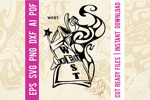 West SVG - Graffiti Sticker SVG