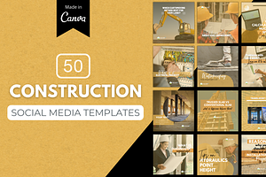 Construction Company Canva Templates, a Social Media Template by Canvagator