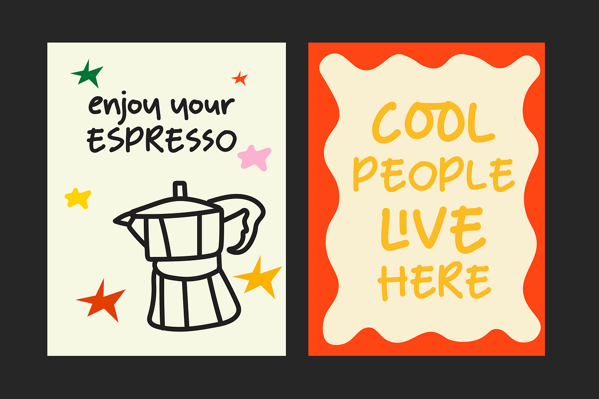 Funny Days | Cute Hand Drawn Font, a Handwritten Font by Denustudios (Photo 2 of 12)