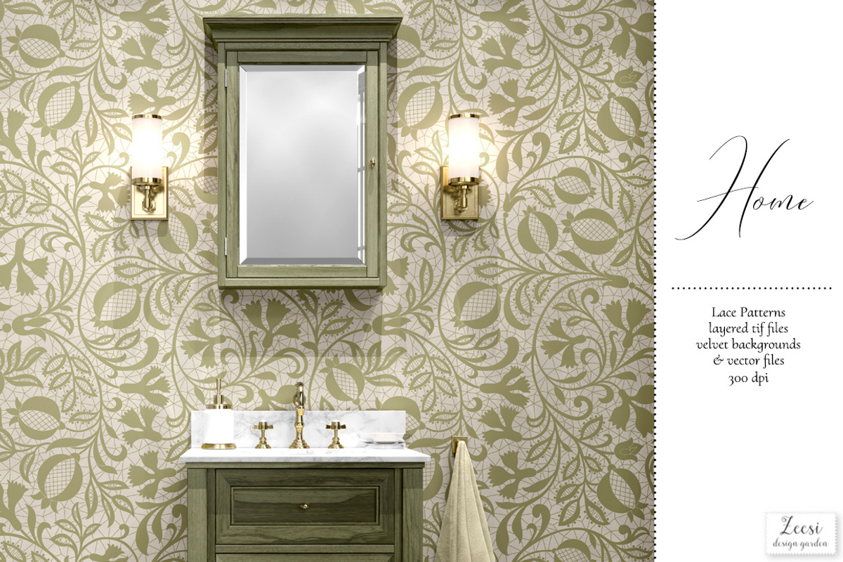 Lace on Velvet Patterns & Textures, a Pattern Graphic by Zeesi Design Garden (Photo 5 of 11)