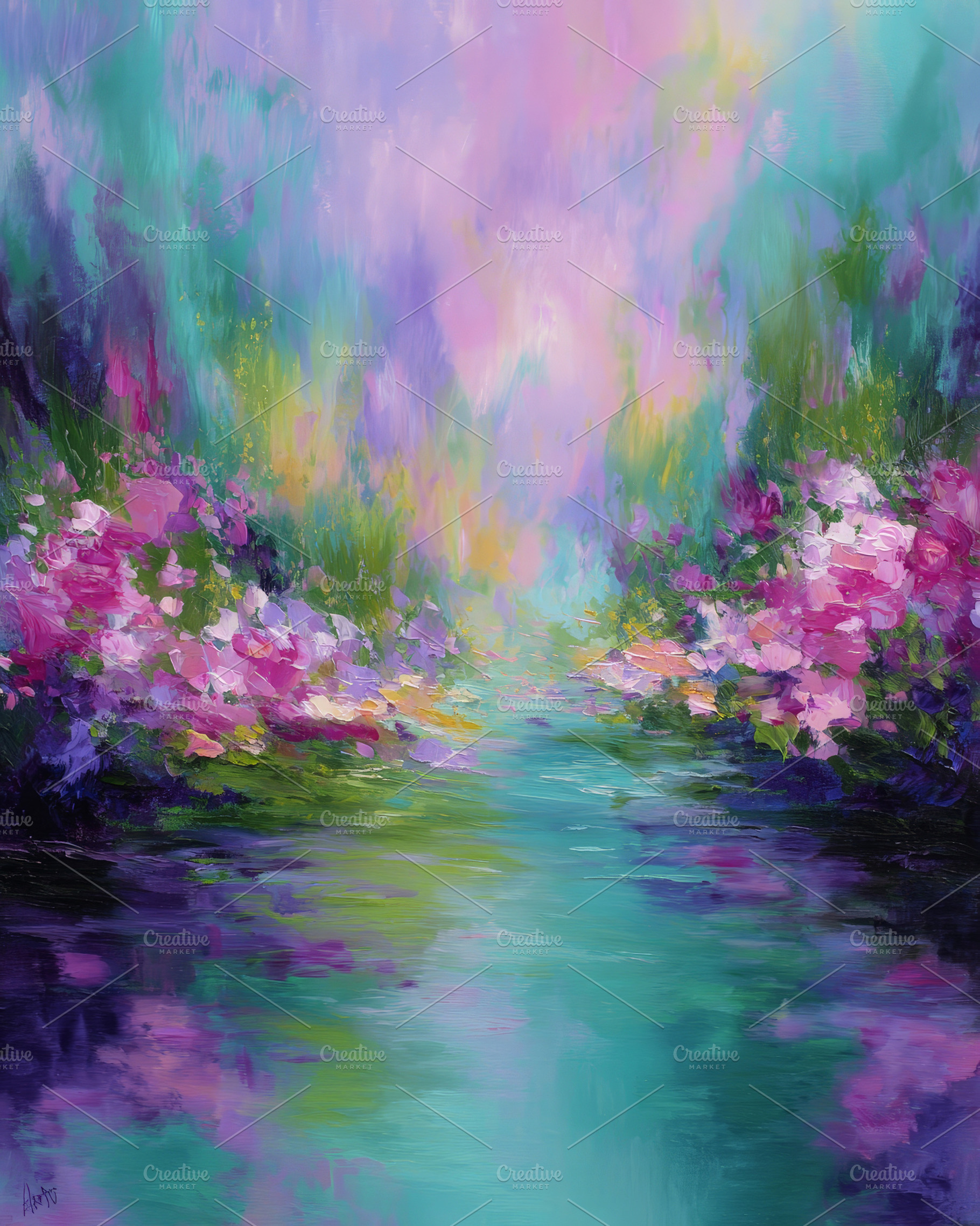 Impressionist Floral Dreamscape, an Abstract Photo by Hamza067