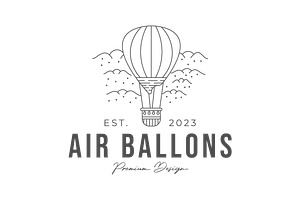 Flying air balloon on the sky logo, a Graphic by Rizkaarishandy_shop