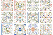 Folk Floral Tiles Clipart Set, a Work Illustration by CraftArtStudio (Thumbnail 2 of 4)