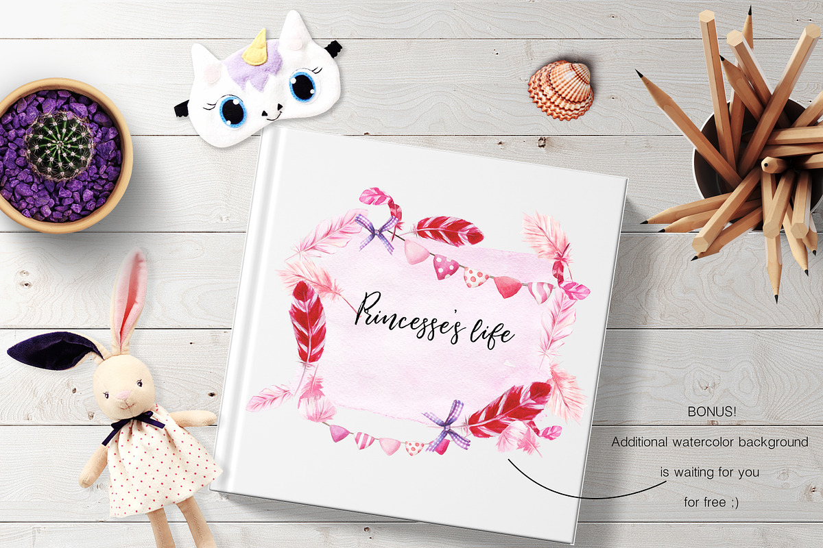 Pink Dreams of Sakura-watercolor set, a Texture Illustration by Satika (Photo 10 of 12)