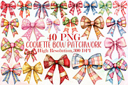 Christmas Coquette Bow Patchwork Cli, an Illustration by Sublimation Artist (Thumbnail 1 of 6)