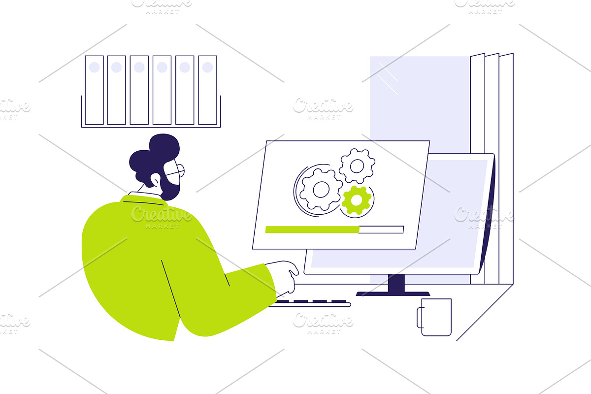 Software installation abstract, a Technology Illustration by Visual Generation