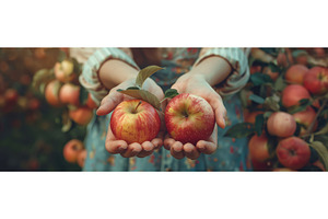 Harvest in the hands of a woman in, a Food Illustration by yanadjana