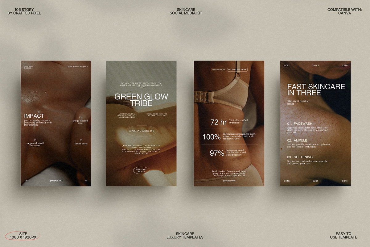 Calm Skincare Stories for Canva preview 7