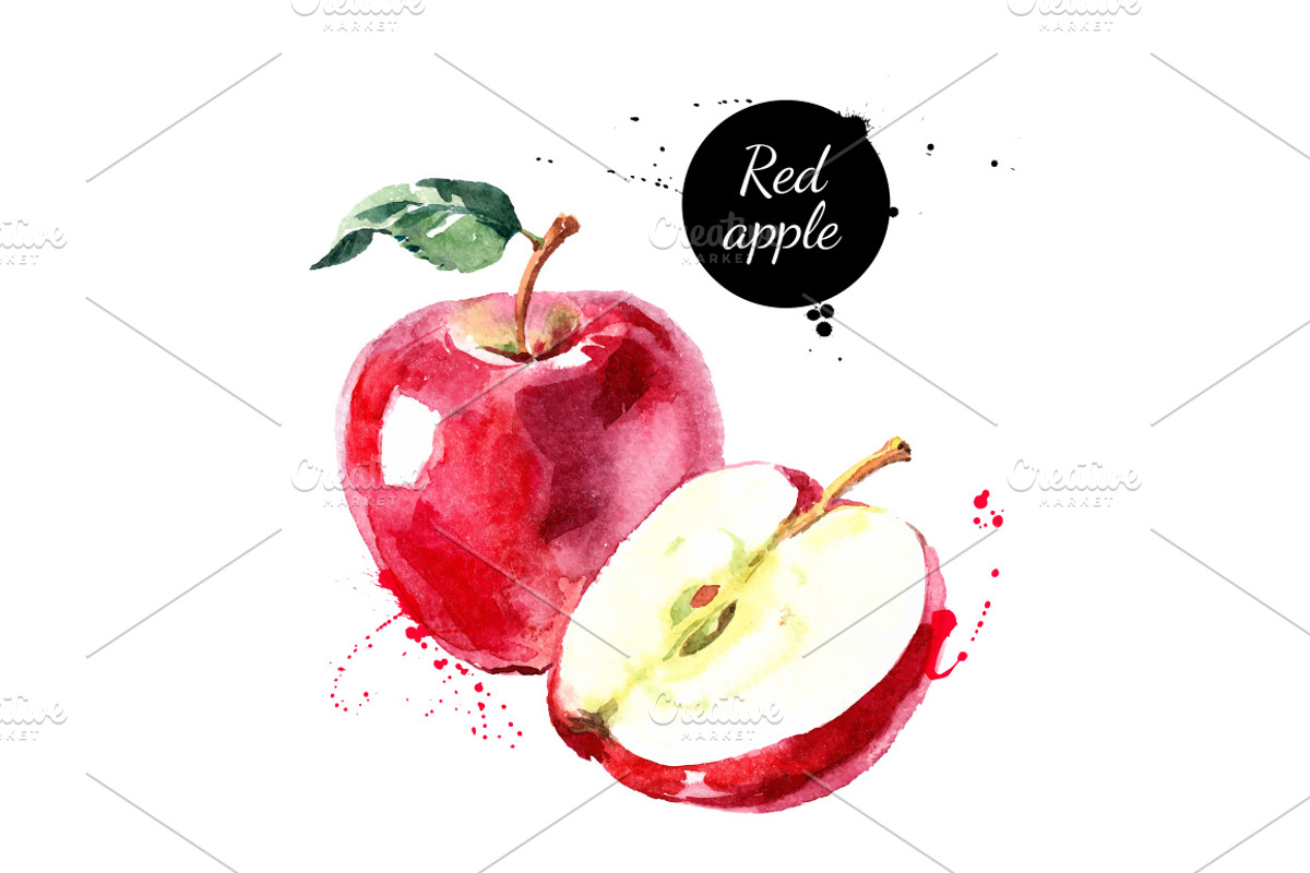 Watercolor Fruits & Vegetables Set, a Food Illustration by Elena Pimonova (Photo 3 of 4)