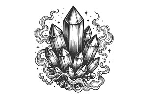 Crystal Cluster With Mystic Smoke, an Illustration by AlexArt