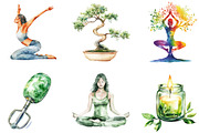 Watercolor Yoga Lover Clipart, an Illustration by Designking (Thumbnail 5 of 5)