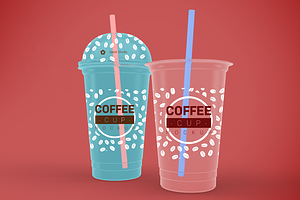 Transparent Plastic Cup Mockup