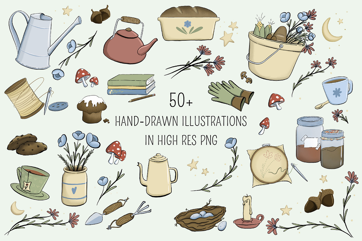 Cottage Life Illustration Set, an Object Illustration by Lena Elizer Art + Design (Photo 2 of 4)