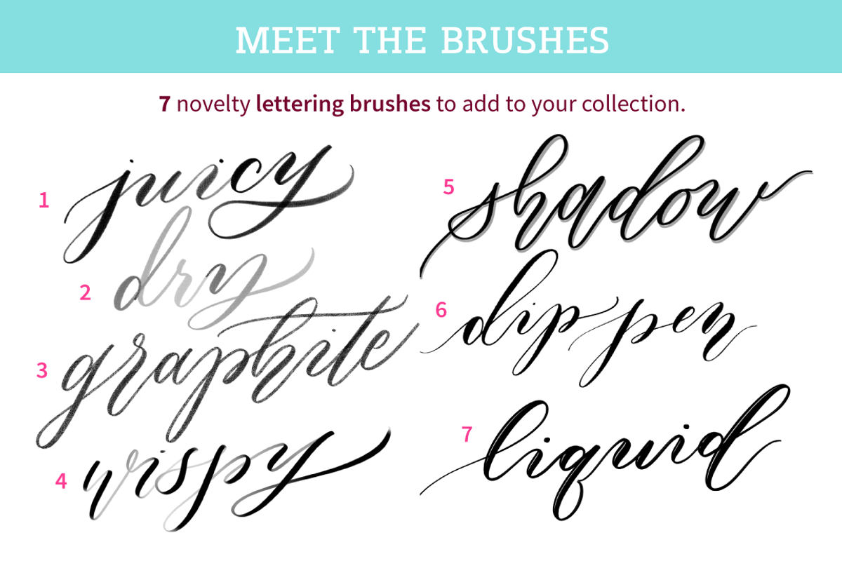 Procreate Lettering Brushes Set #3, a Brush Add-On by Ray of Light Design (Photo 2 of 3)