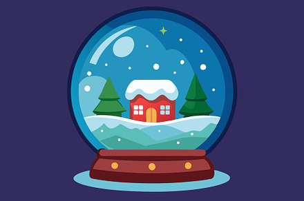 A festive snow globe features a sere, a Photo by SaroStock
