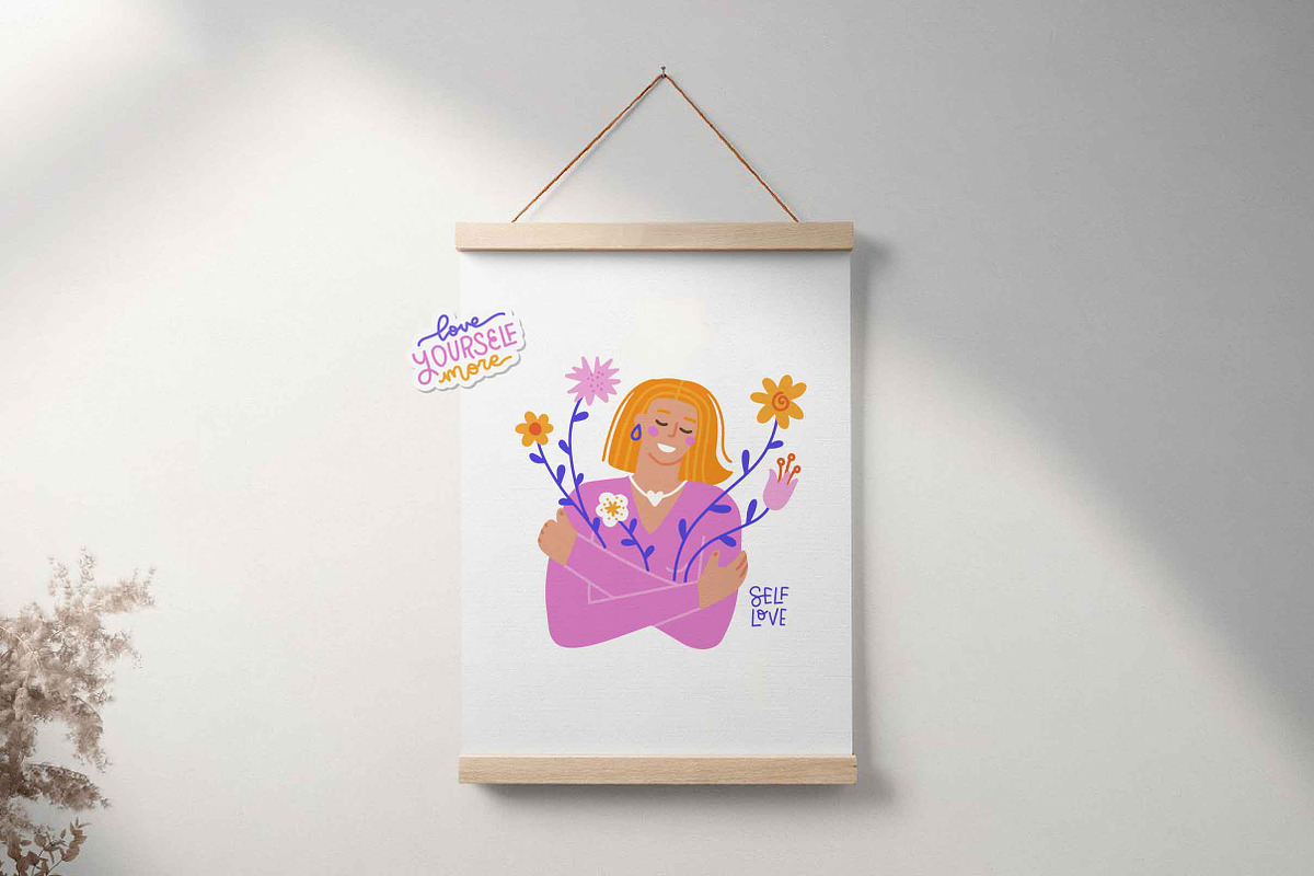 Love yourself: Self Love graphic set, a Person Illustration by Lana Sham (Photo 8 of 14)