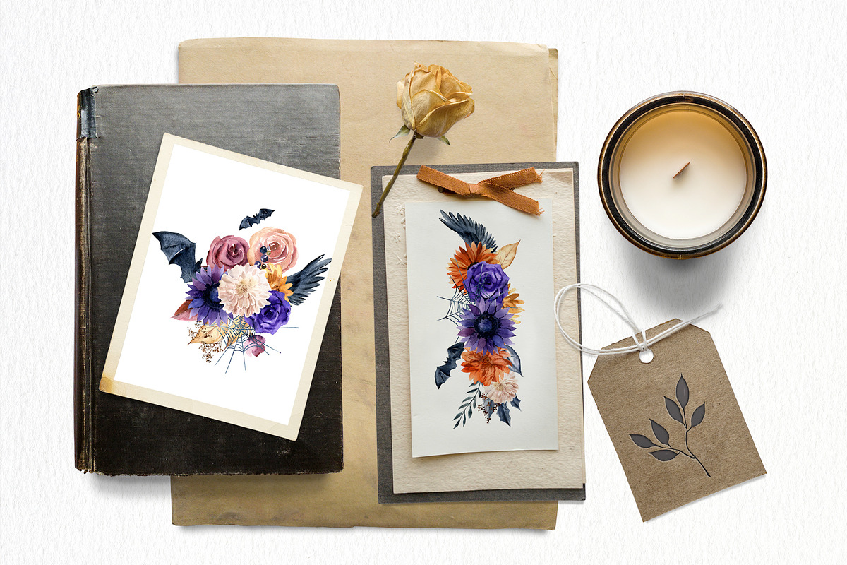 Watercolor Gothic Halloween, a Decorative Illustration by Elena Dorosh (Photo 6 of 12)