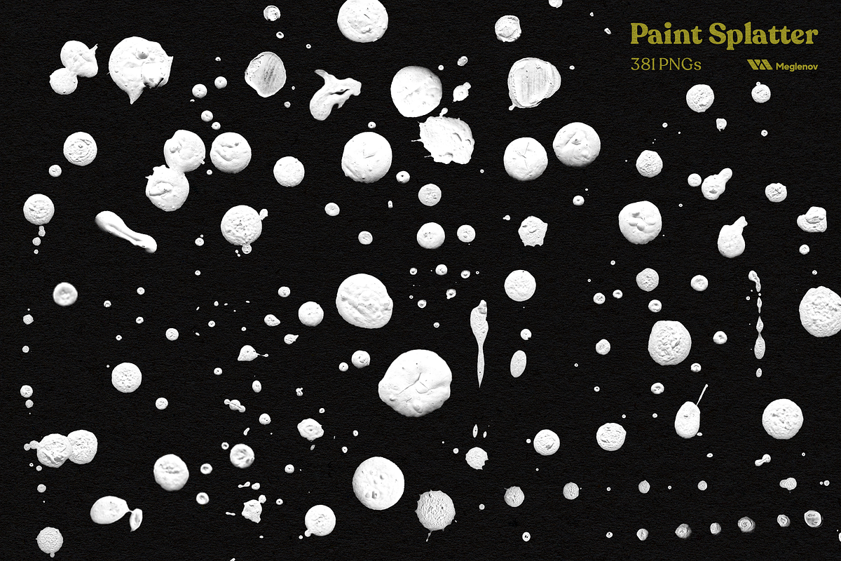 Paint Splatter [381 PNGs], a Texture Graphic by Meglenov (Photo 12 of 12)