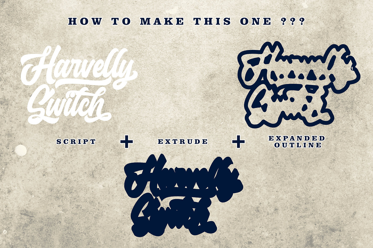 Harvelly Switch - Retro Font, a Script Font by Graphicxell (Photo 2 of 11)