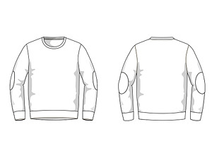 Men's Sweater Fashion Flat Template