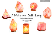 Watercolor Salt Lamp Collection, a Food Illustration by Maria Zebroff (Thumbnail 2 of 7)