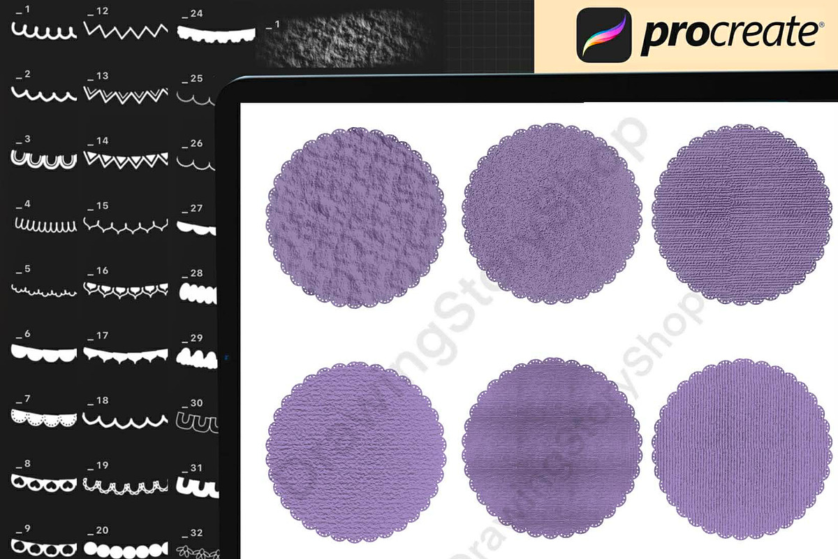 Procreate Scalloped Edge & Paper, a Brush Add-On by DrawingStoryShop (Photo 5 of 6)