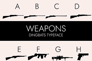 Weapons Silhouettes Dingbats Font
