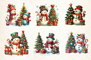 Vintage Christmas Snowman Clipart, a Work Illustration by Dream Creation (Thumbnail 3 of 4)