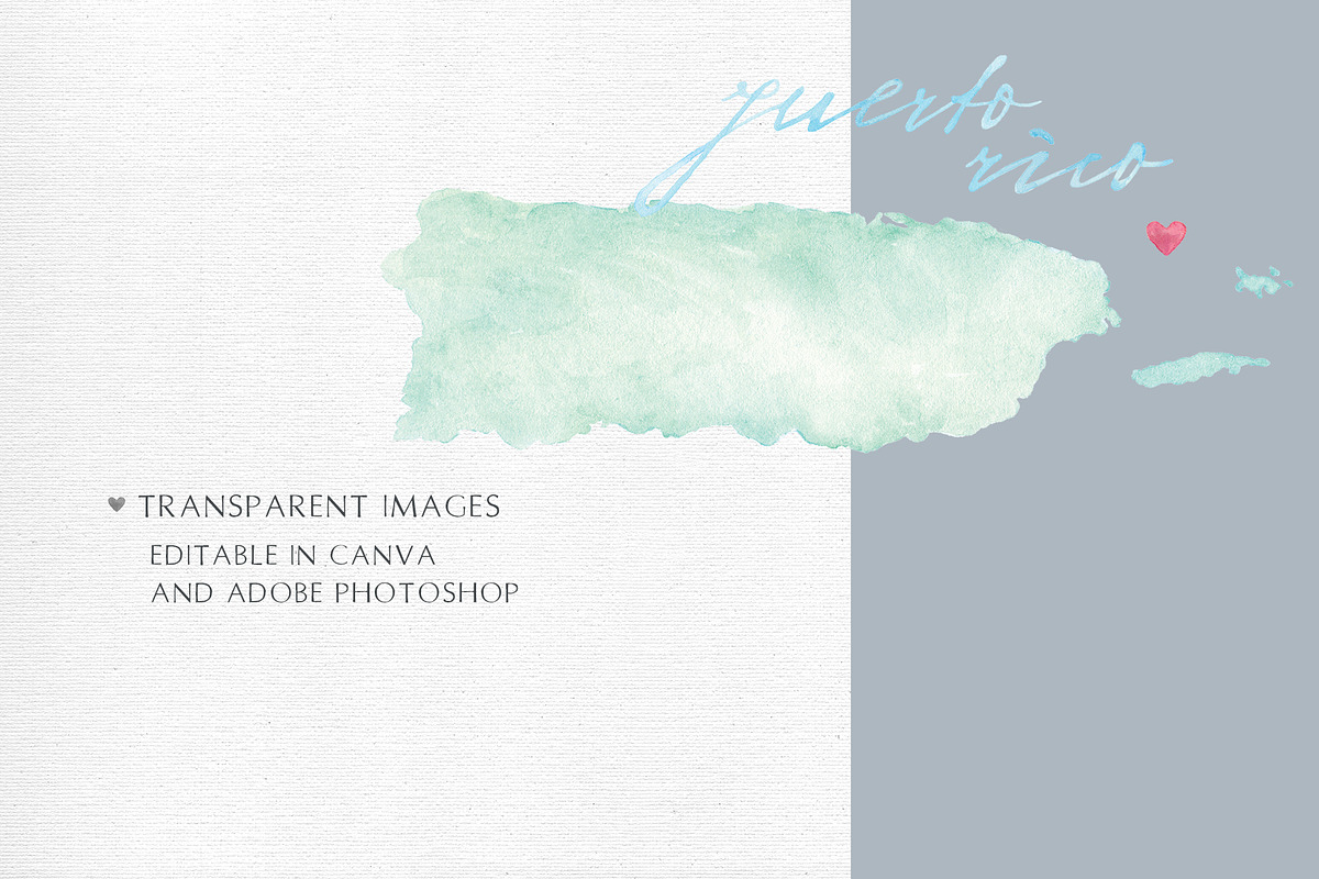 Watercolor Map of Puerto Rico, an Illustration by Beloved Paper (Photo 4 of 6)