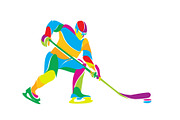 Abstract Silhouette Hockey Player, an Illustration by Kluva's Wavy Silhouettes (Thumbnail 2 of 2)