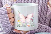 Pink Watercolor Butterflies, an Illustration by DreamCafeArt (Thumbnail 6 of 7)