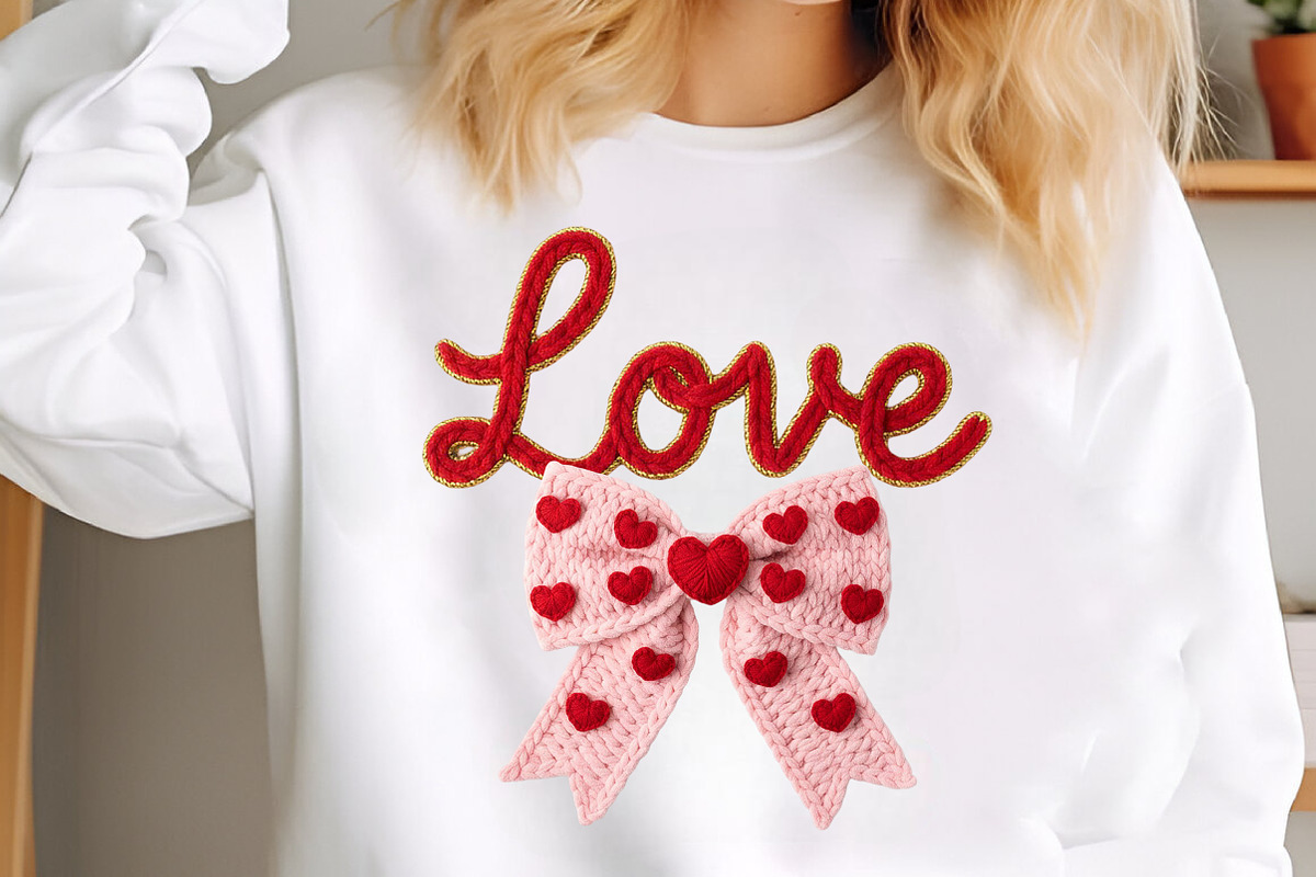 Crochet Pink Love Bow Valentine PNG, an Illustration by Craft Nest (Photo 4 of 5)