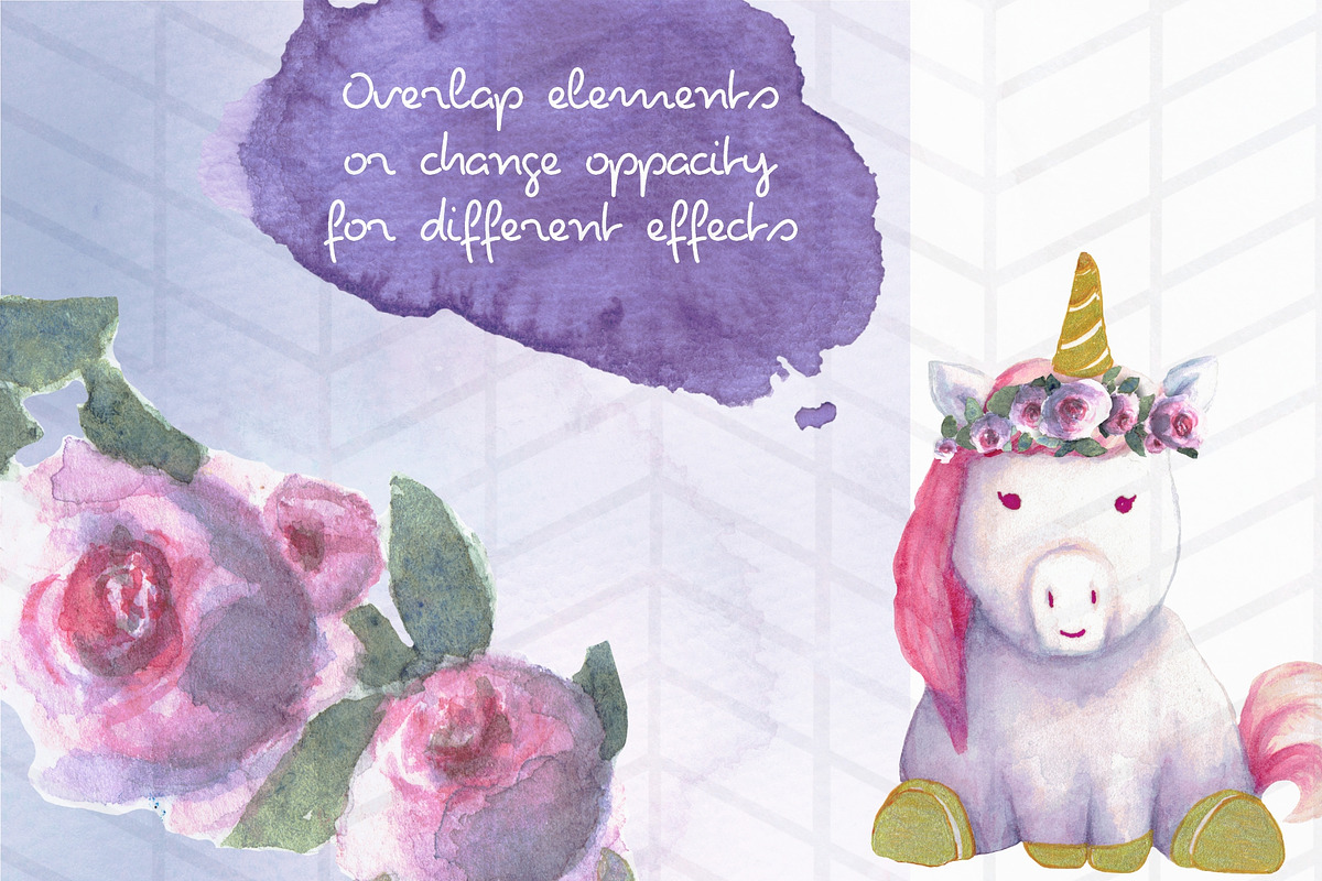 Chubby Unicorn Party Clipart, a Food Illustration by Tubigan Art (Photo 3 of 3)