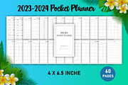 Editable 2023-2024 pocket planner, a Stationery Template by Designmela01 (Thumbnail 1 of 3)