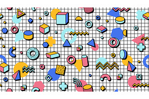 Abstract Memphis seamless pattern, a Decorative Illustration by Buch&Bee
