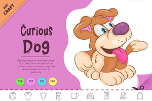 Cartoon Curious Dog. Clipart