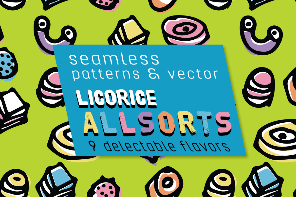 Licorice Handrawn AI Pattern/Vector, a Pattern Graphic by moxilla's candy store (Photo 1 of 2)