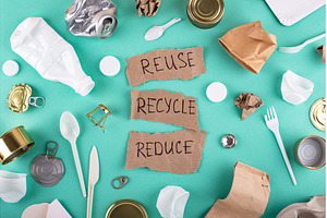Reuse, reduce, recycle concept. Zero, a Background Photo by Yulia Furman