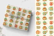 Autumn Pumpkins Mugs clipart pattern, a Seasonal Illustration by Carpet Tapete Pretzel (Thumbnail 9 of 9)