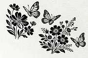 Butterfly Flower Silhouette, a Decorative Illustration by DENIDigitalArtSudio (Thumbnail 3 of 4)