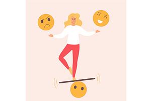 Emotion control mental balance, a Person Illustration by Lemberg Vector