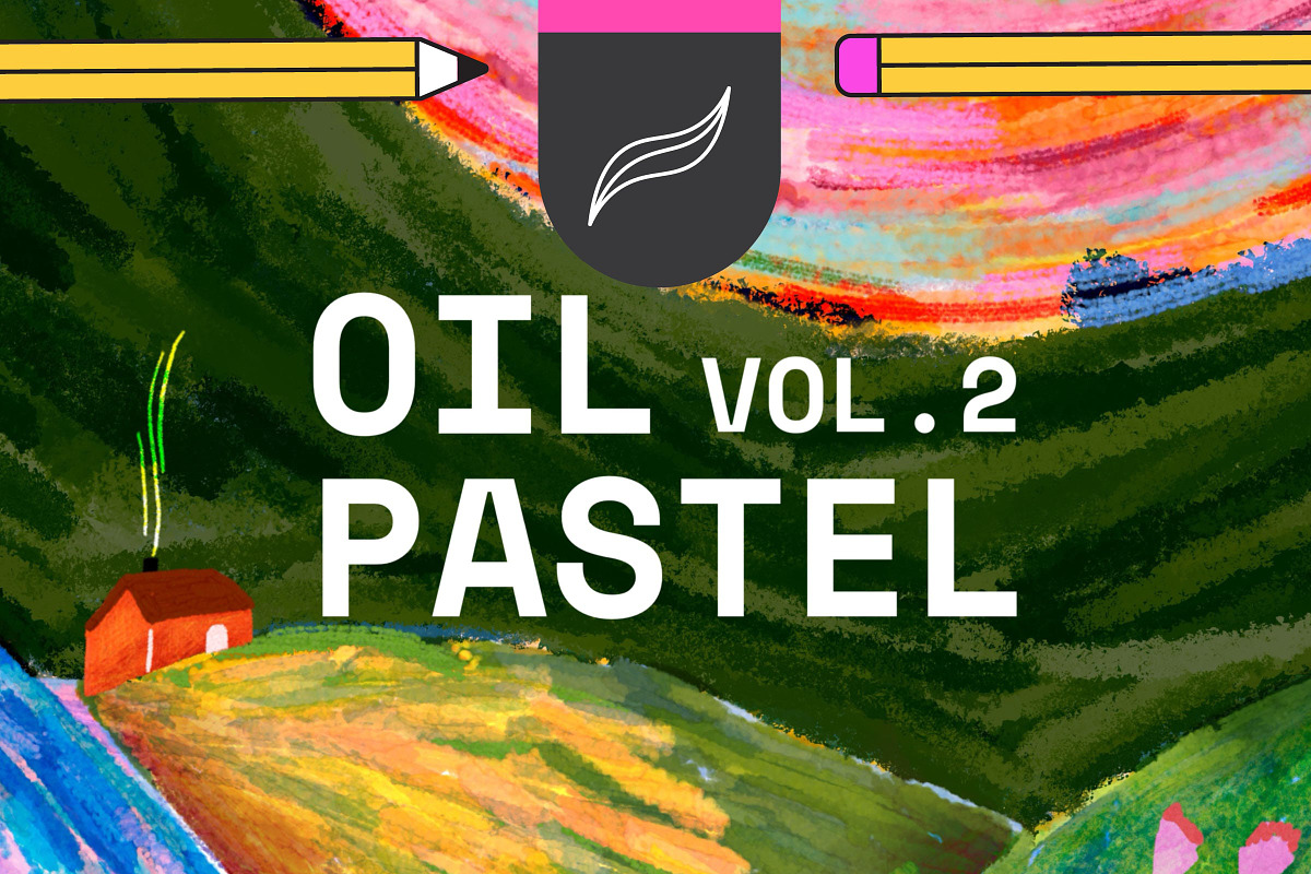 Oil Pastel Procreate Brushes 31x, a Brush Add-On by Esther Nariyoshi (Photo 1 of 12)