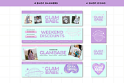 Y2k Purple Etsy Shop Kit Template, a Branding & Logo Template by Anna Design Studio (Thumbnail 3 of 8)