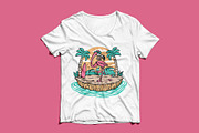 Beautiful flamingo on the beach, an Animal Illustration by gunaonedesign (Thumbnail 3 of 6)