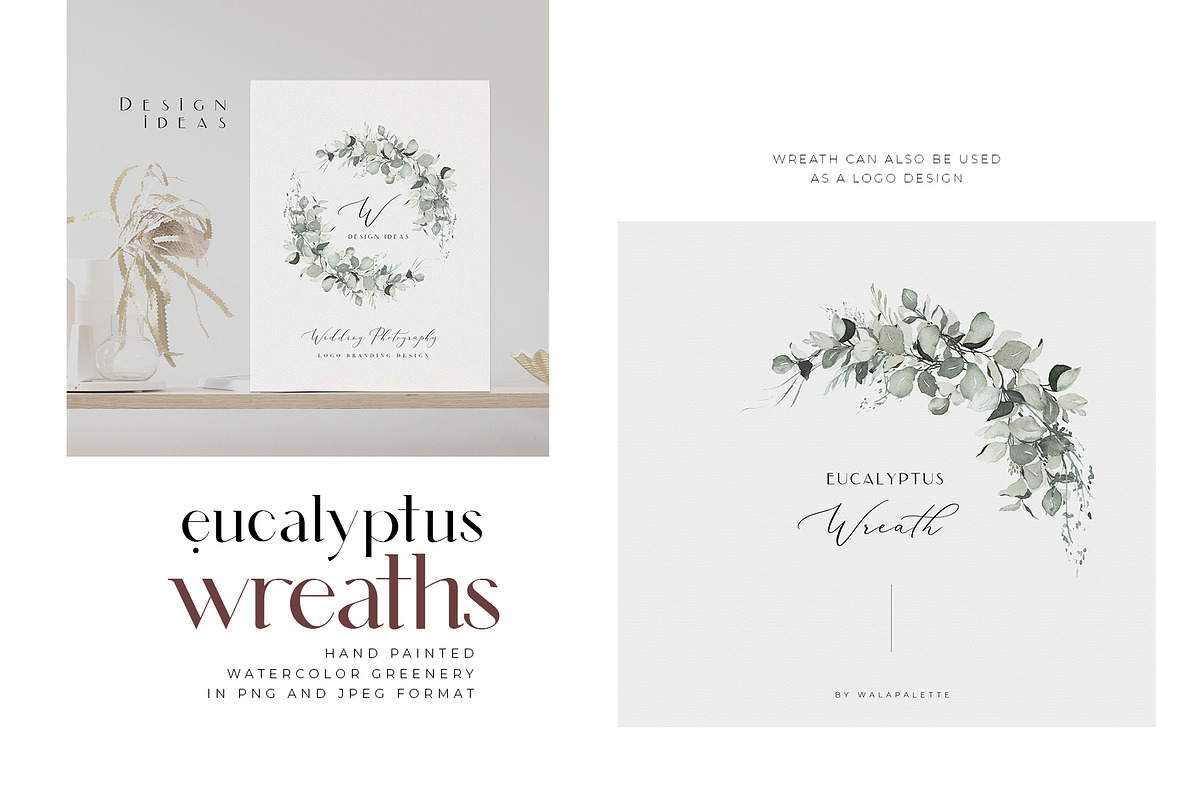 Eucalyptus Watercolor Greenery Frame, an Illustration by WalaPalette (Photo 7 of 8)